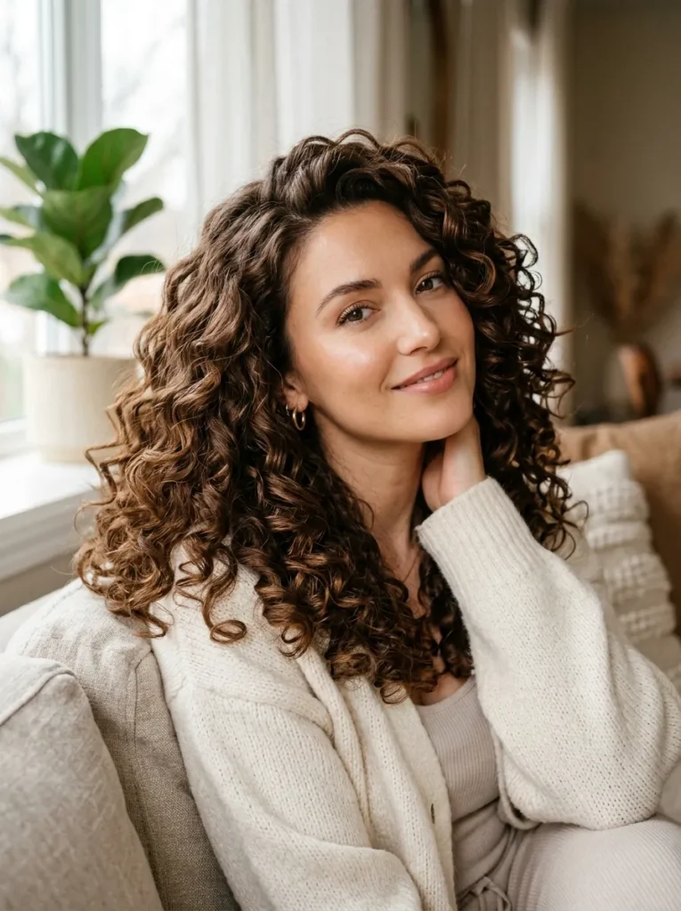 Voluminous Milk Chocolate Hair Color Curls