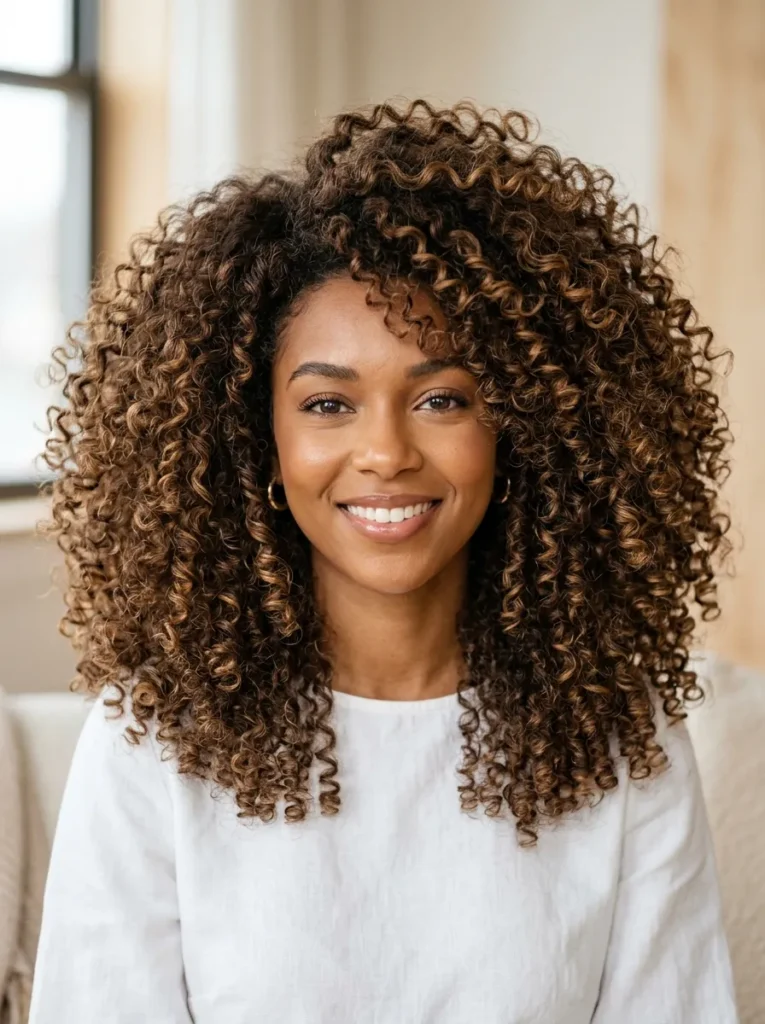 Voluminous Mocha Curls