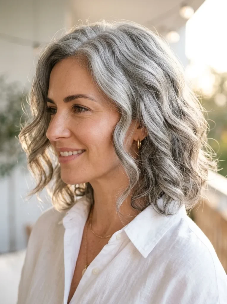 Wavy Grey Bob