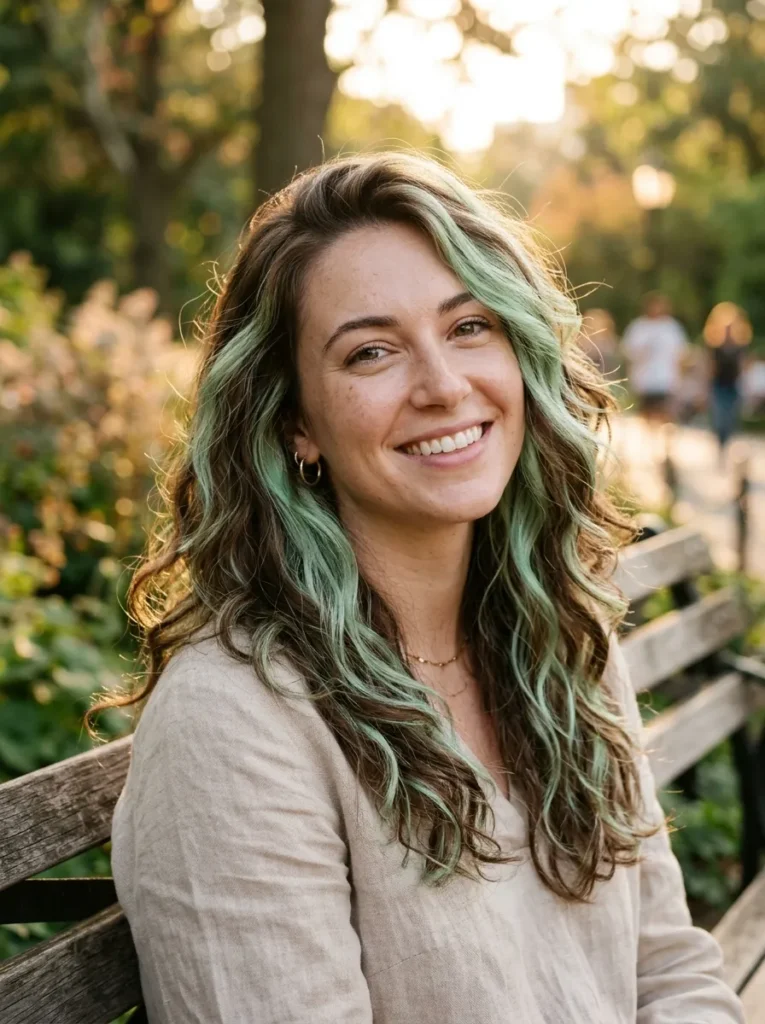 Wavy Mint Chocolate Hair