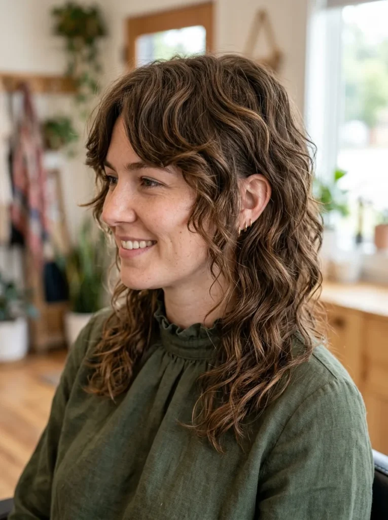 Wavy Mullet Wolf Cut
