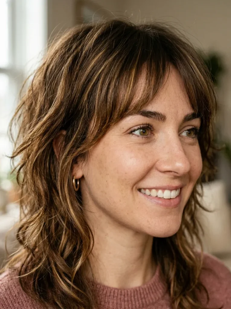 Wispy Bangs Wolf Cut