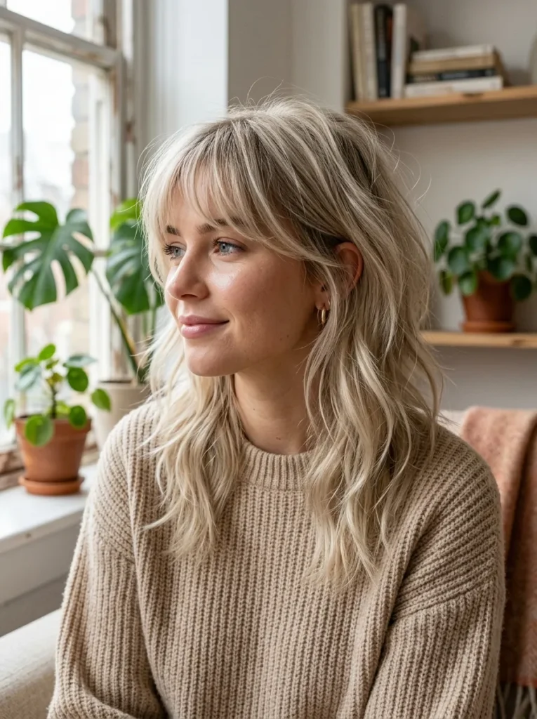 Wispy Bangs Wolf Cut