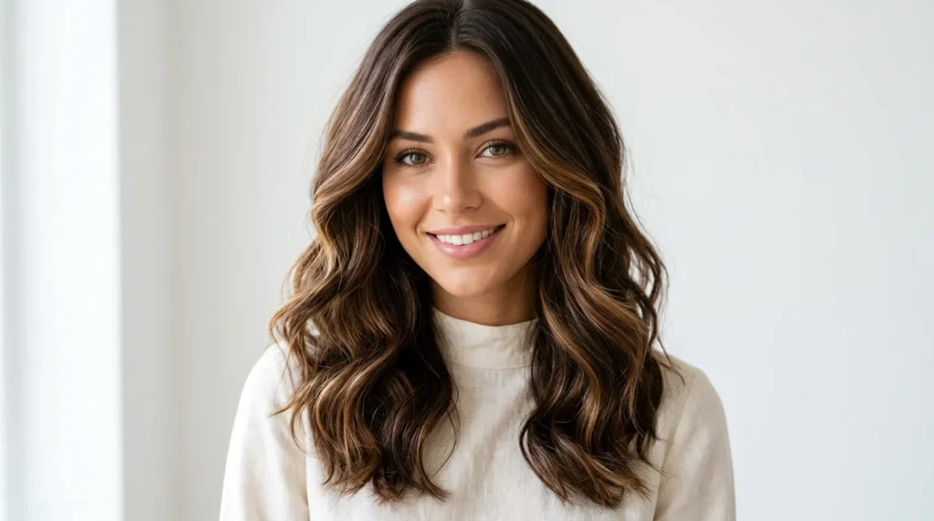 chocolate hair with highlights