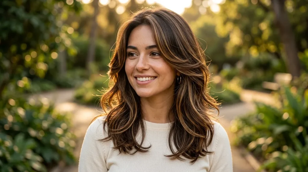 highlights dark brown hair