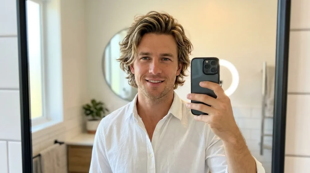 men hair with highlights