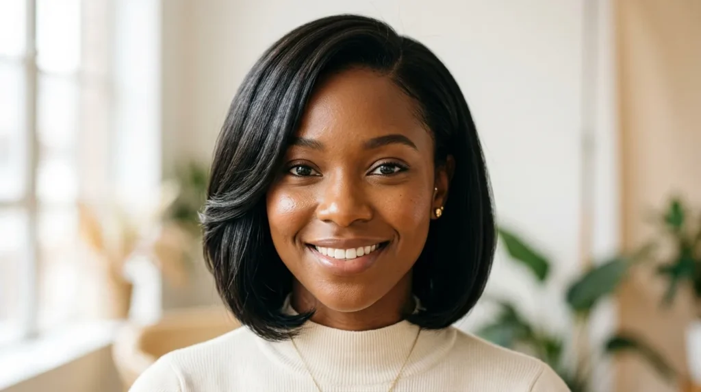 short silk pressed hair