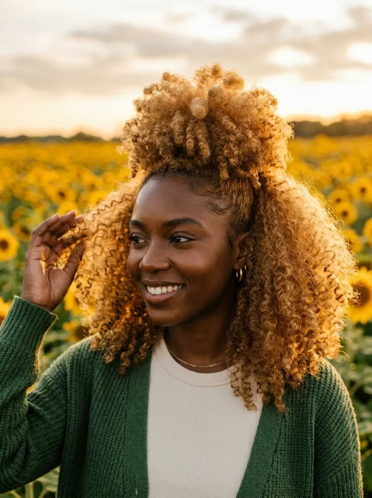 Afro Puff Half Up