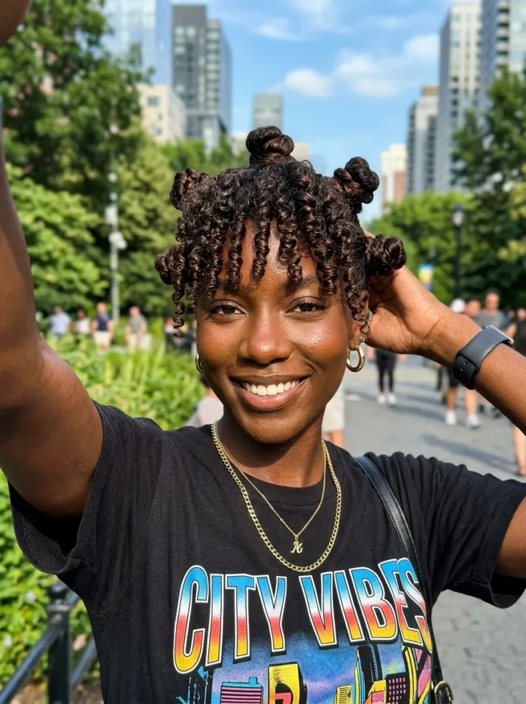 Bantu Knots With Fringe