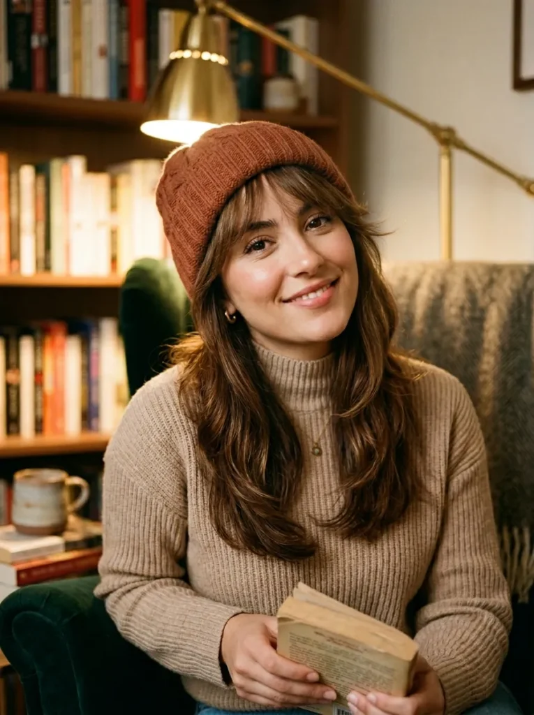 Beanie Curtain Bangs