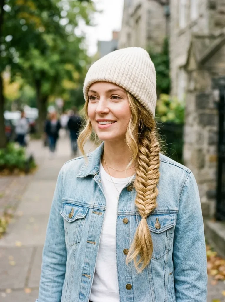 Beanie Fishtail Braid