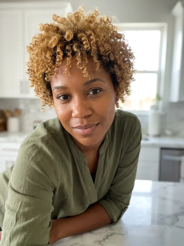 Blonde Curly Pixie Cut