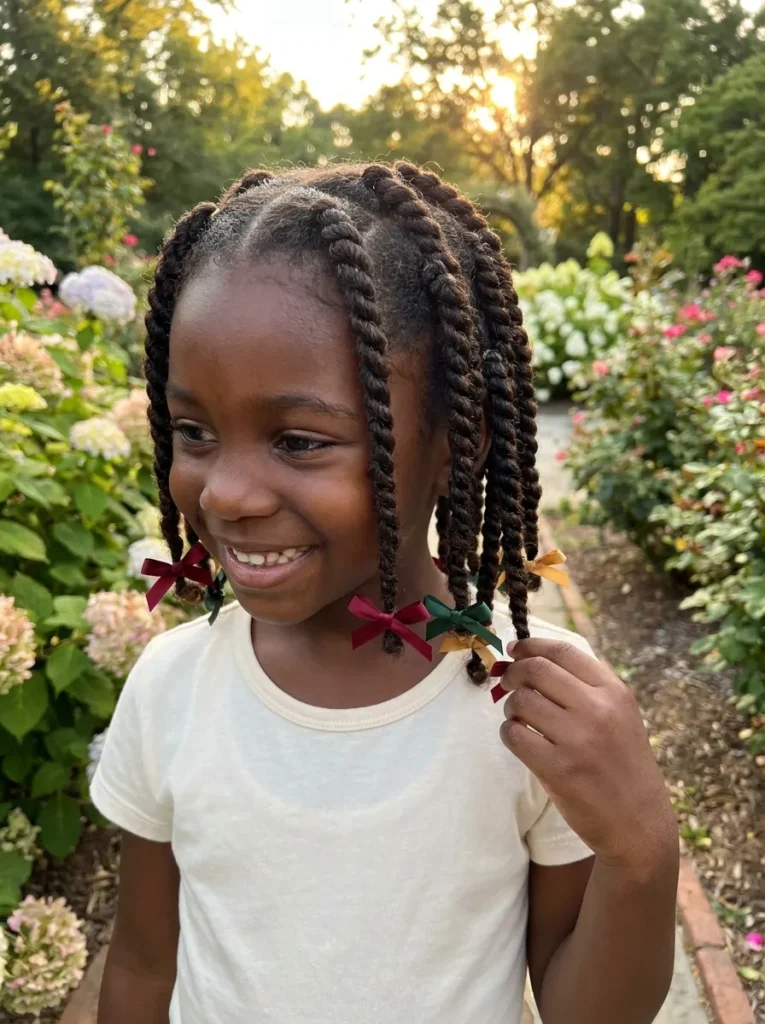 Bow Accented Two Strand Twists