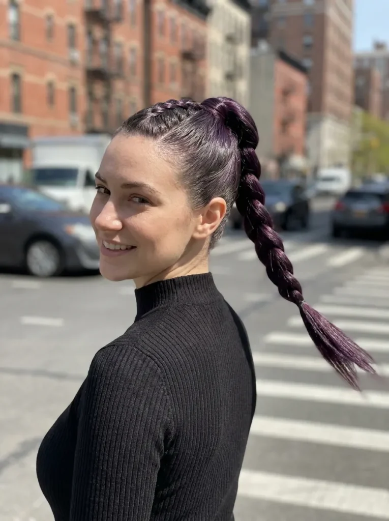Braided Purple Ponytail