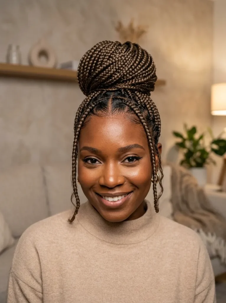 Bun Box Braids