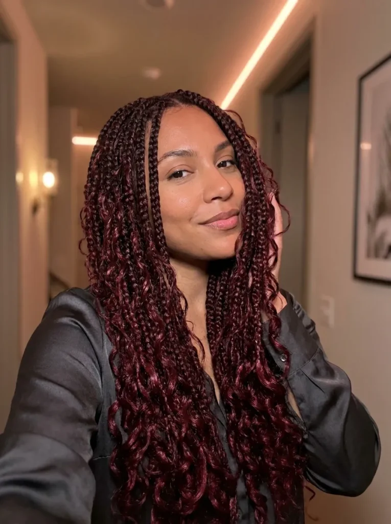 Burgundy Boho Braids