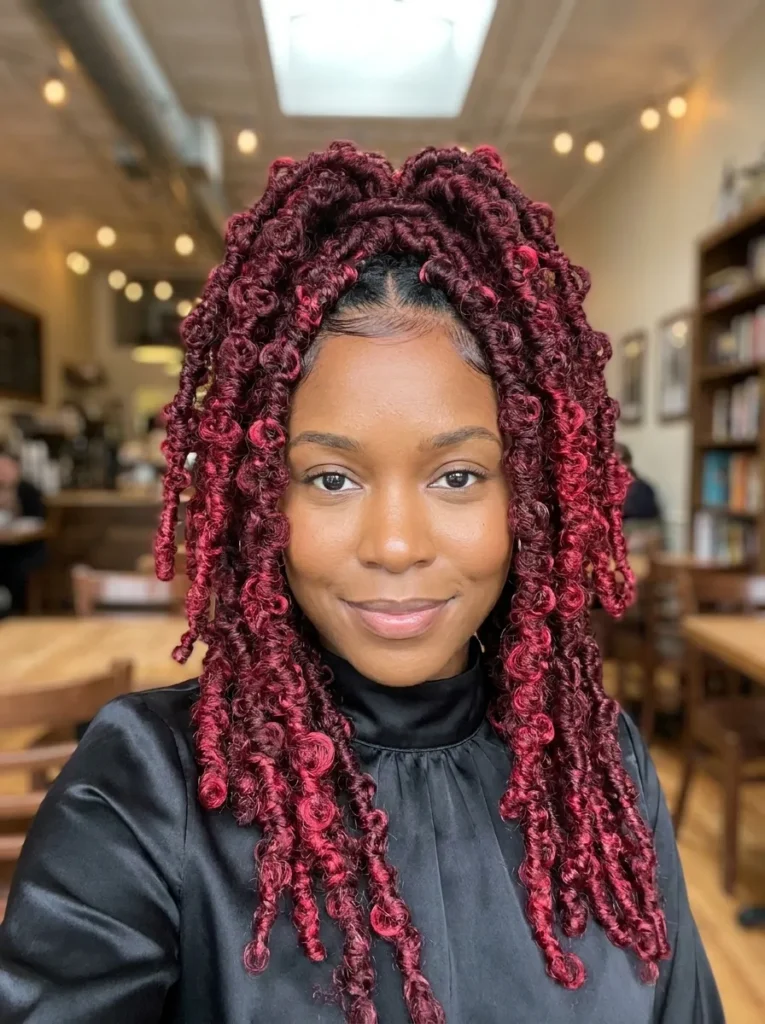 Burgundy Butterfly Locs