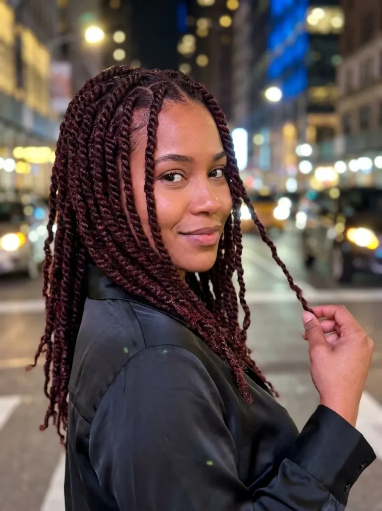 Burgundy Twist Locs