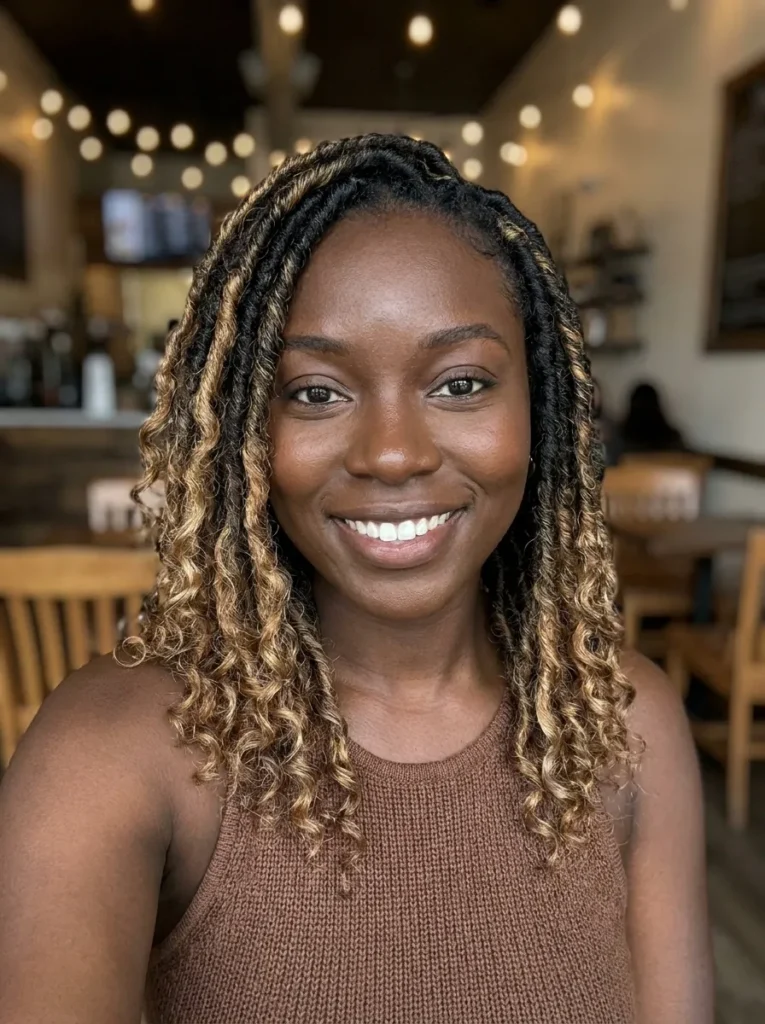 Caramel Highlighted Locs