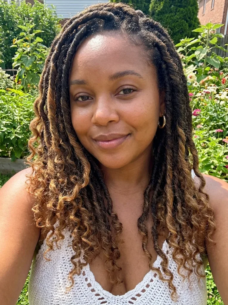 Caramel Highlighted Locs