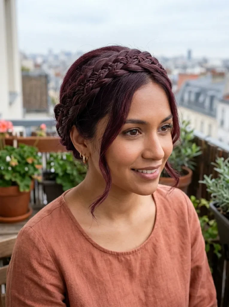 Cherry Mocha Crown Braid