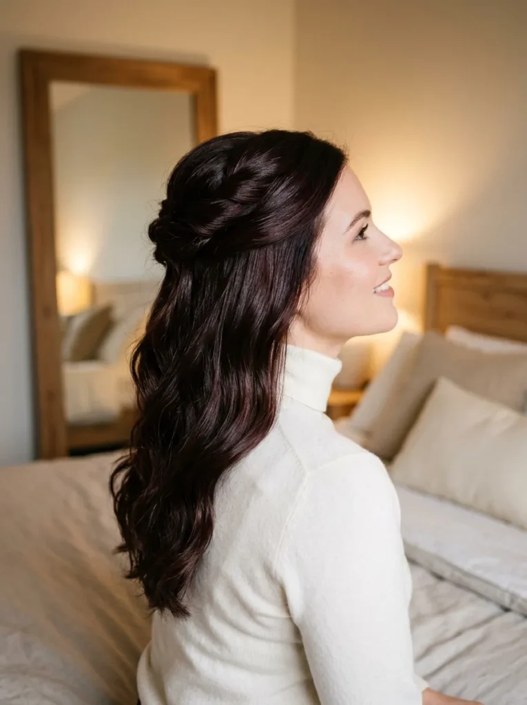 Cherry Mocha Half Updo