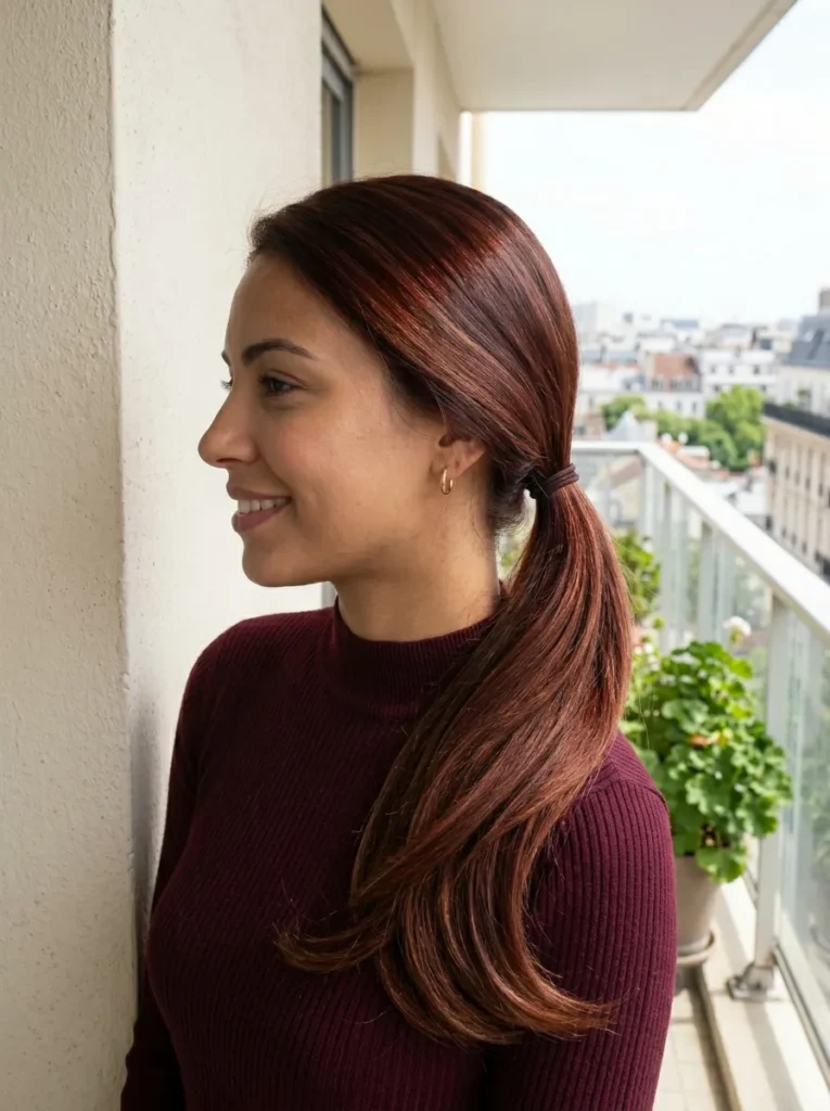 Cherry Mocha Low Ponytail
