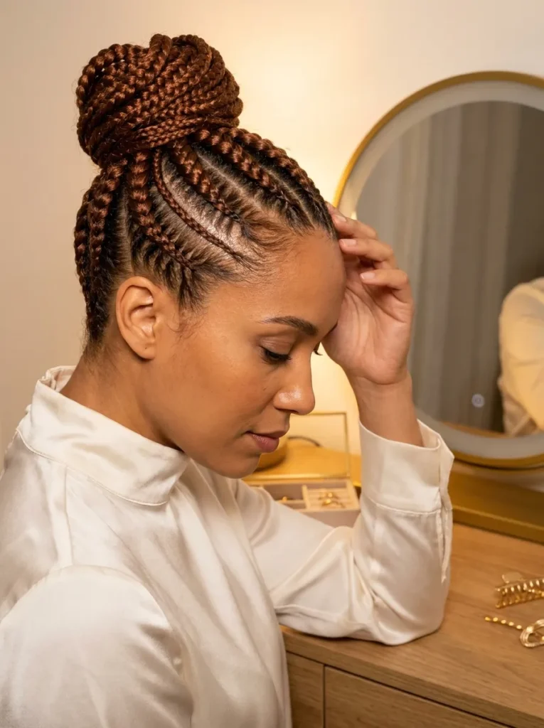 Cornrow Bun Updo