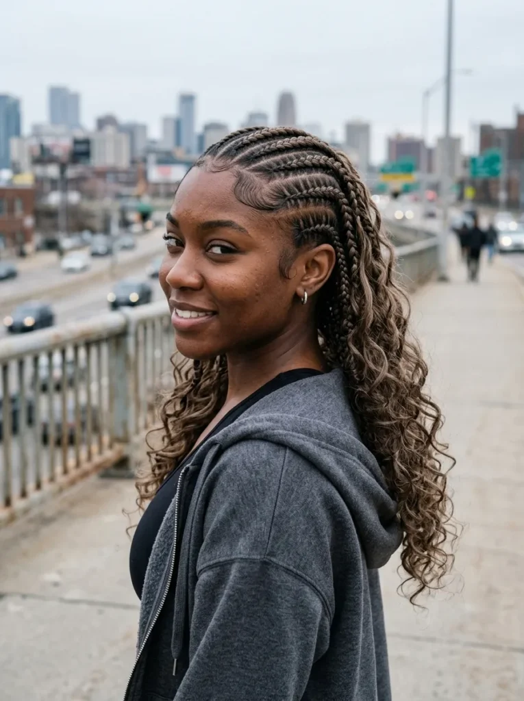 Cornrow Half Up