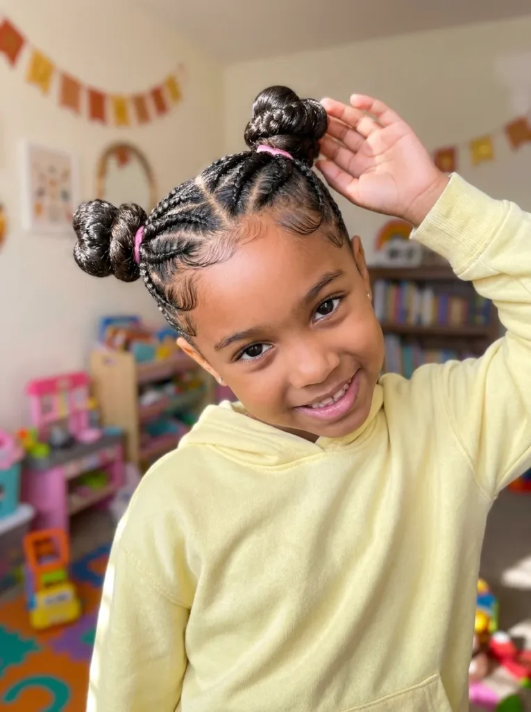 Cornrow Space Buns