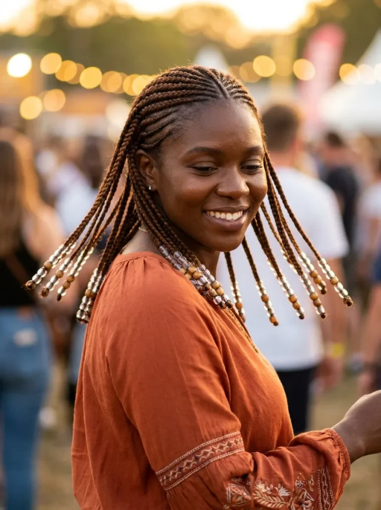 Cornrows With Beads