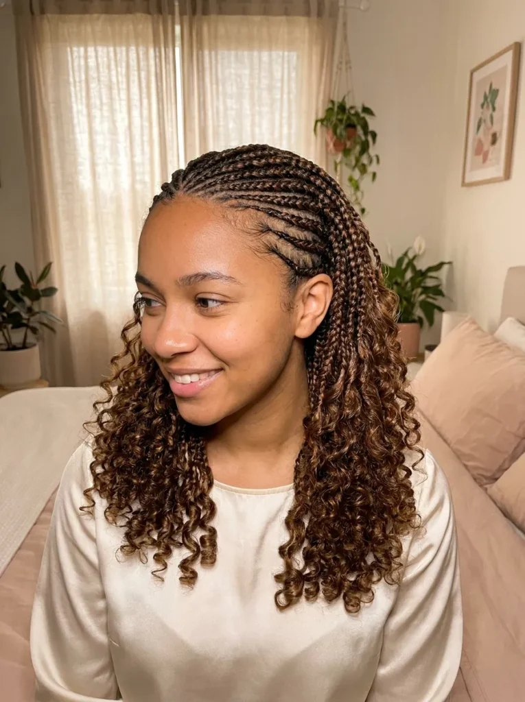 Cornrows With Curls