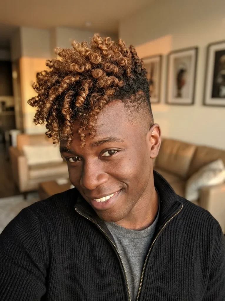 Curly Mohawk Fade