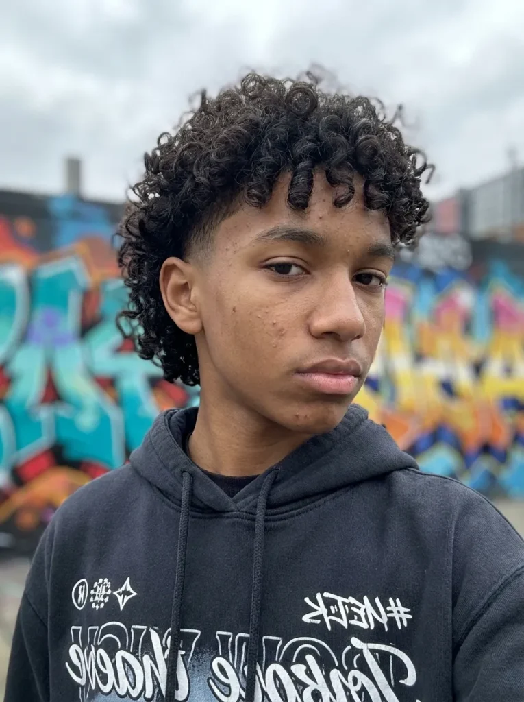 Curly Mullet Fade