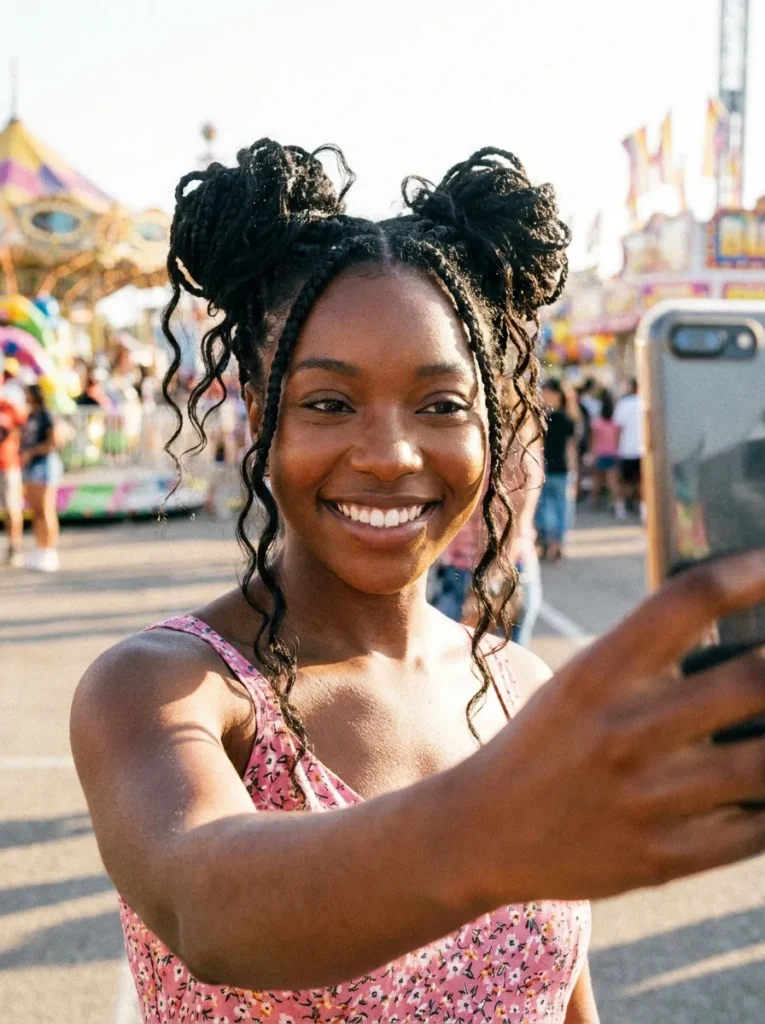 Curly Space Buns