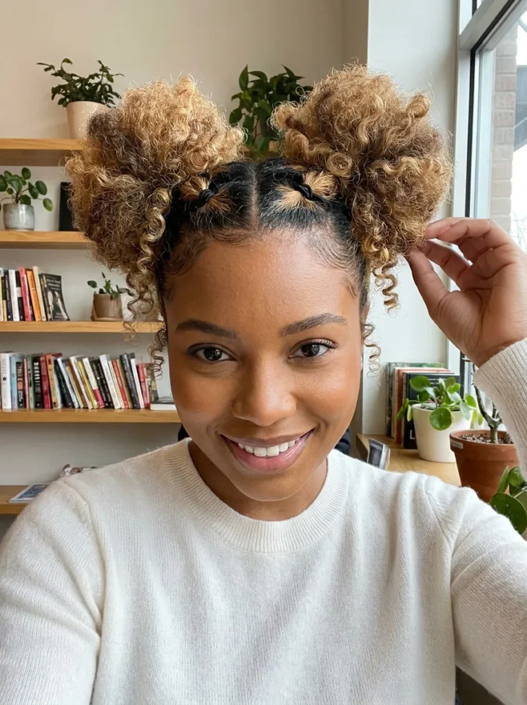 Curly Space Buns