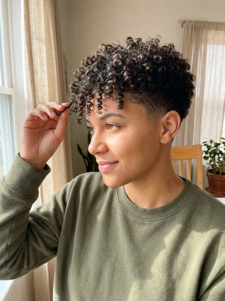 Curly Taper Fade