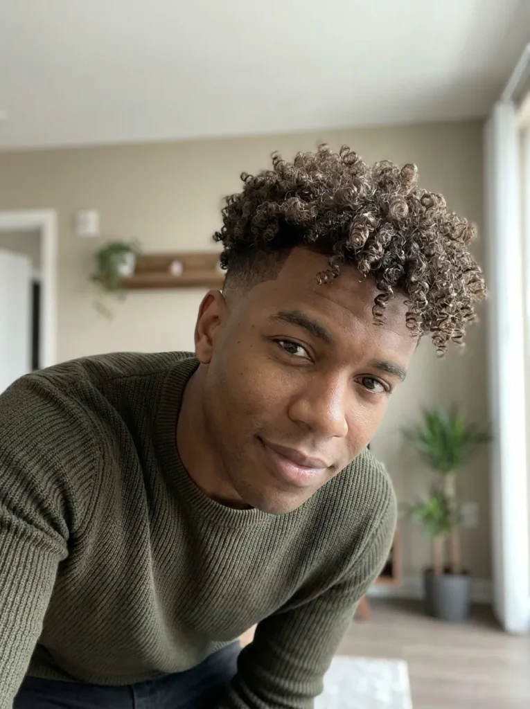 Curly Temple Fade