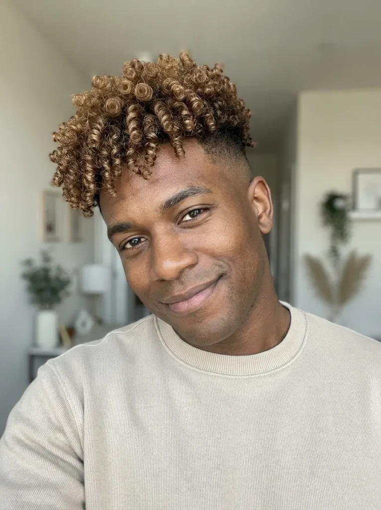 Curly Top Fade