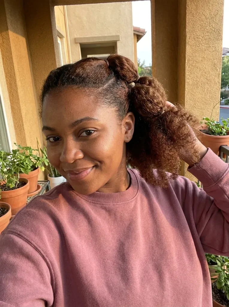 Curved Part Ponytails