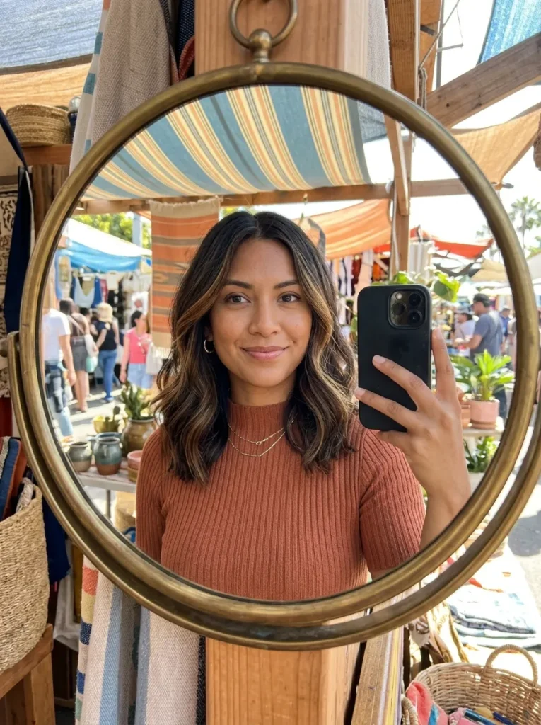 Dark Brown Highlighted Lob