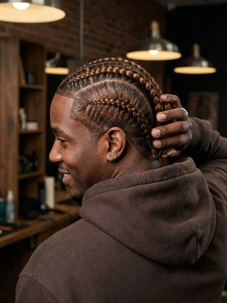 Deep Brown Cross Braids