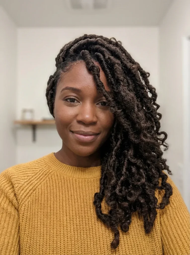 Deep Side Part Locs