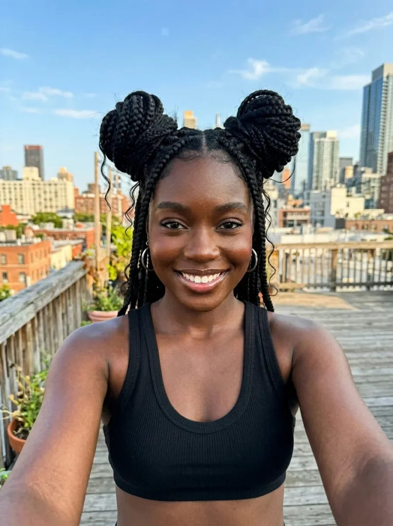 Double Braided Space Buns