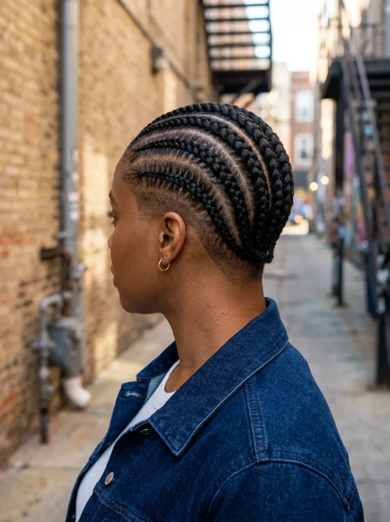 Fade Cut with Cornrows