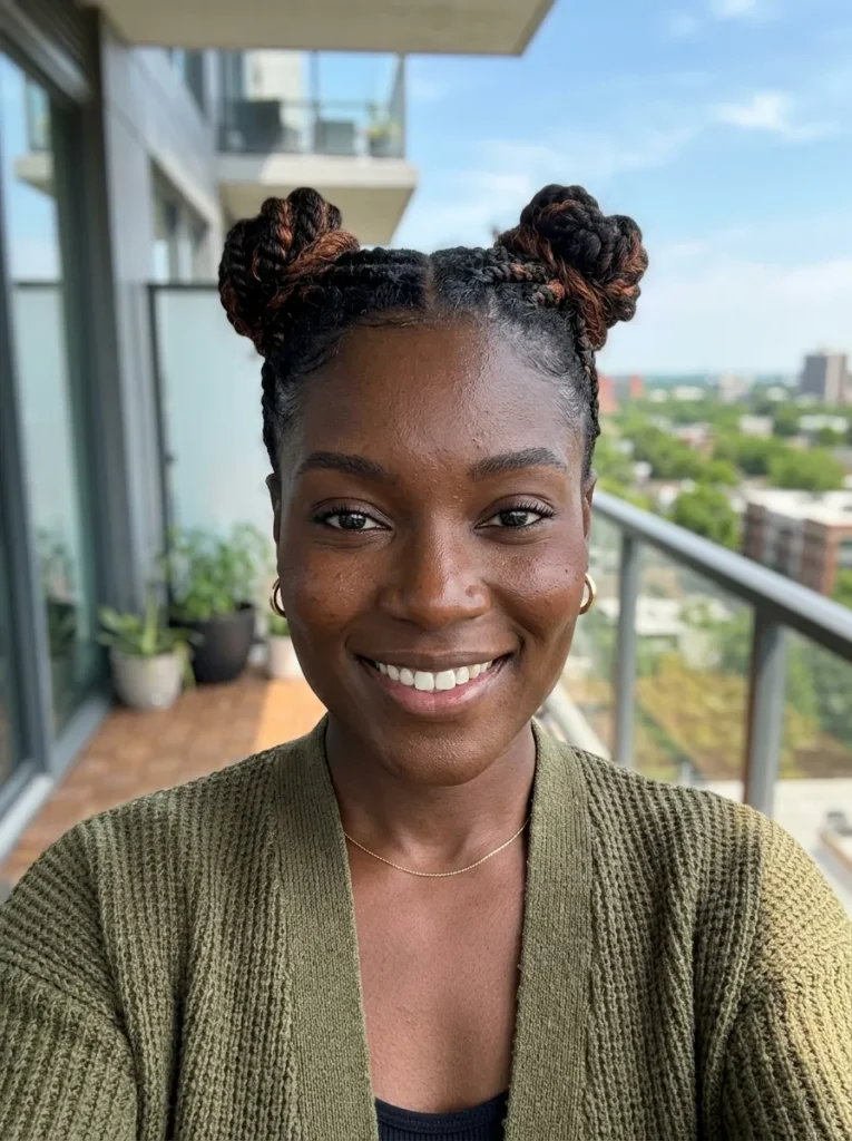 Flat Twists Into Space Buns