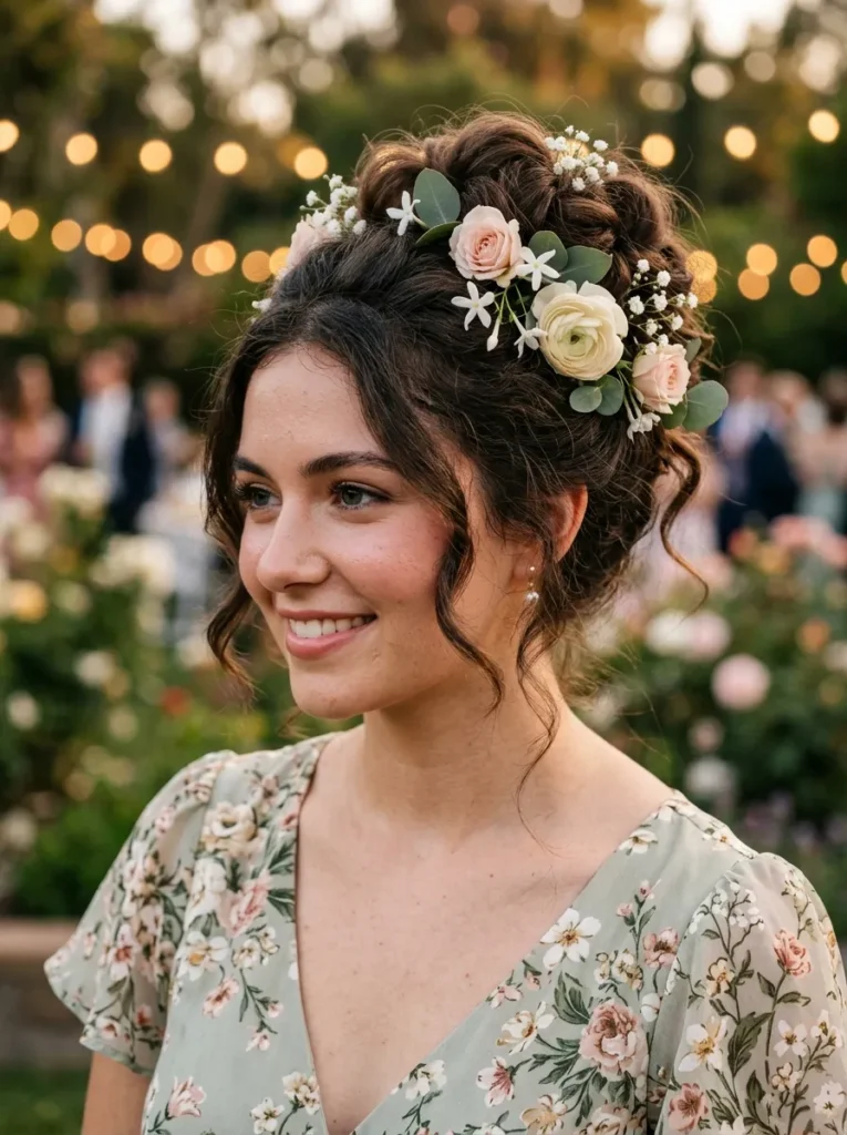 Flower Accented Updo