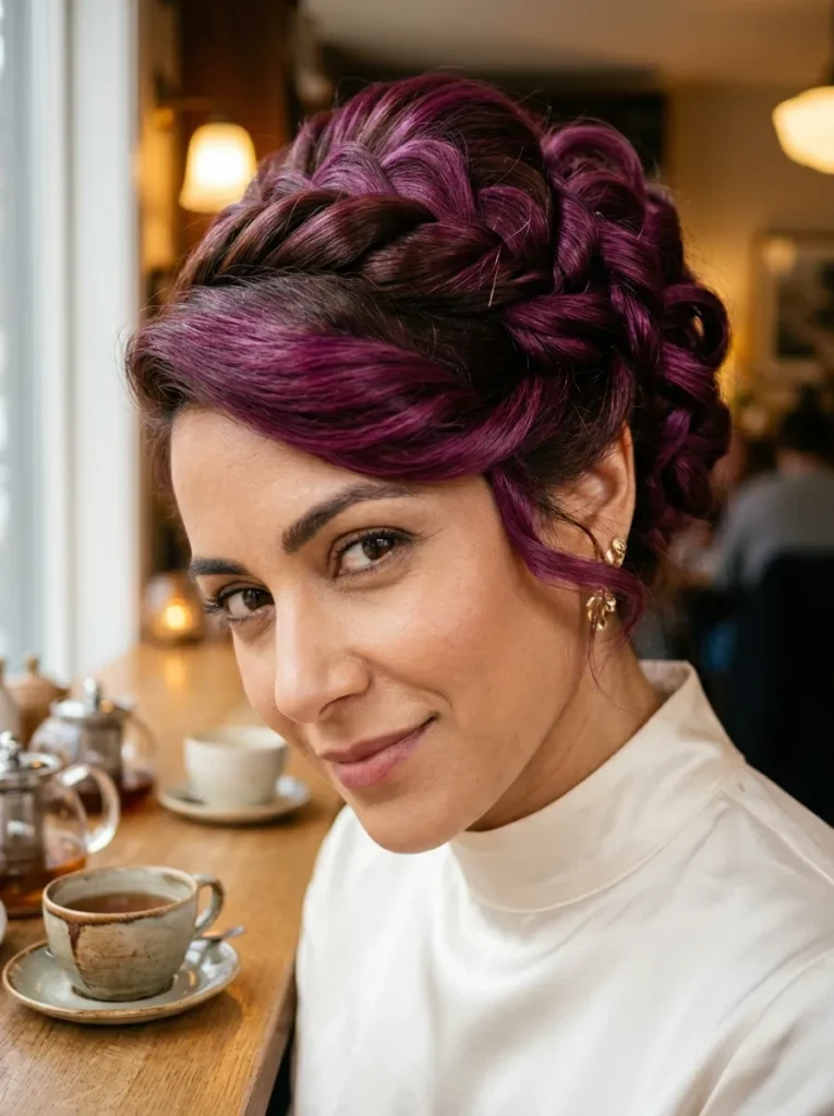 Glam Purple Updo