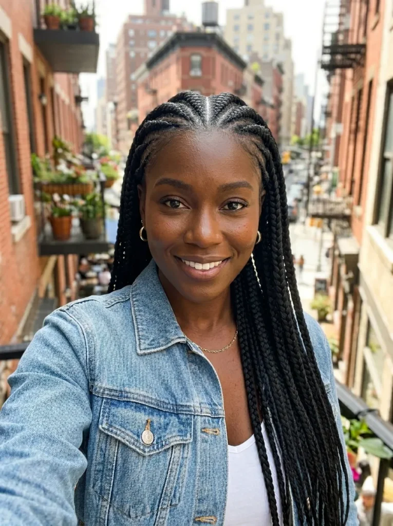 Half-Cornrow Half-Box Braids
