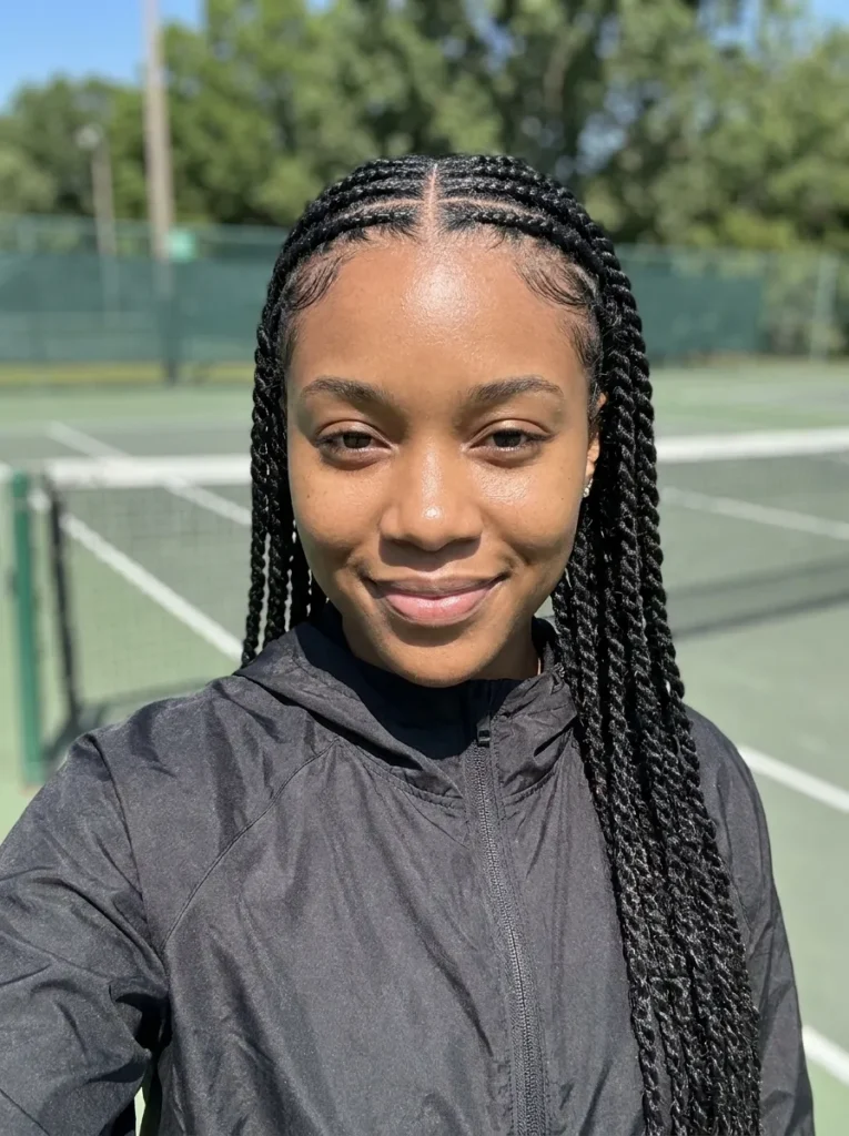 Half Cornrow Twists